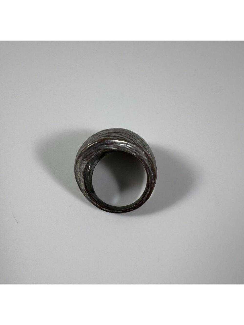 Vintage Silver-Tone Wide Textured Dome Ring - Picture 2 of 3